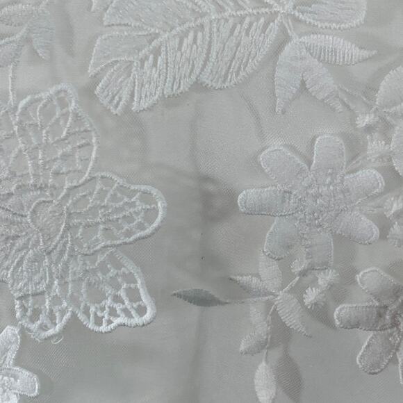 CYNTHIA ROWLEY XS White Polyester Blend Lace Oversized Short Sleeve Dress Top - Picture 5 of 7